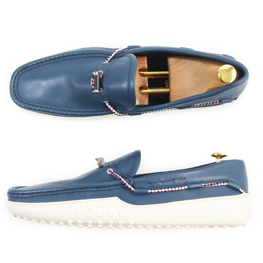 TOD�fS loafers XXM24C0CW00SFR Main: Leather Navy PANTOFOLA FERMACORDA GOMMINO 24C mens 10 1/2 Used Authentic