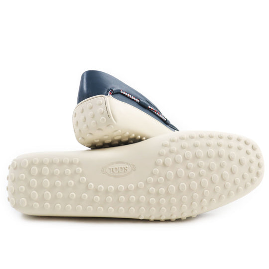 TOD�fS loafers XXM24C0CW00SFR Main: Leather Navy PANTOFOLA FERMACORDA GOMMINO 24C mens 10 1/2 Used Authentic