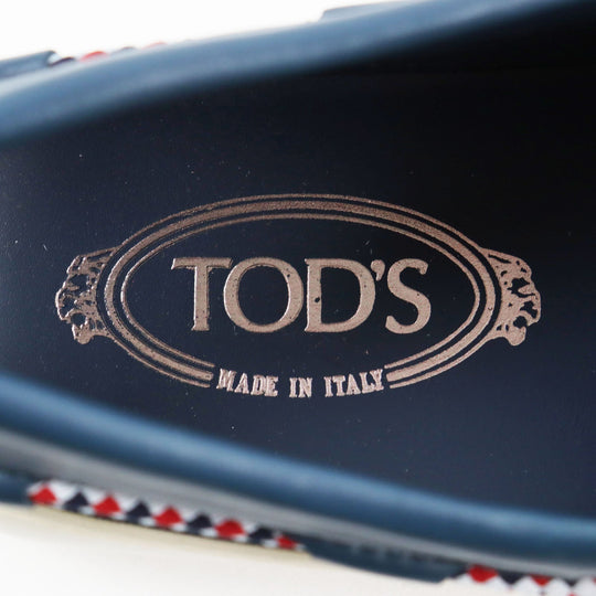 TOD�fS loafers XXM24C0CW00SFR Main: Leather Navy PANTOFOLA FERMACORDA GOMMINO 24C mens 10 1/2 Used Authentic