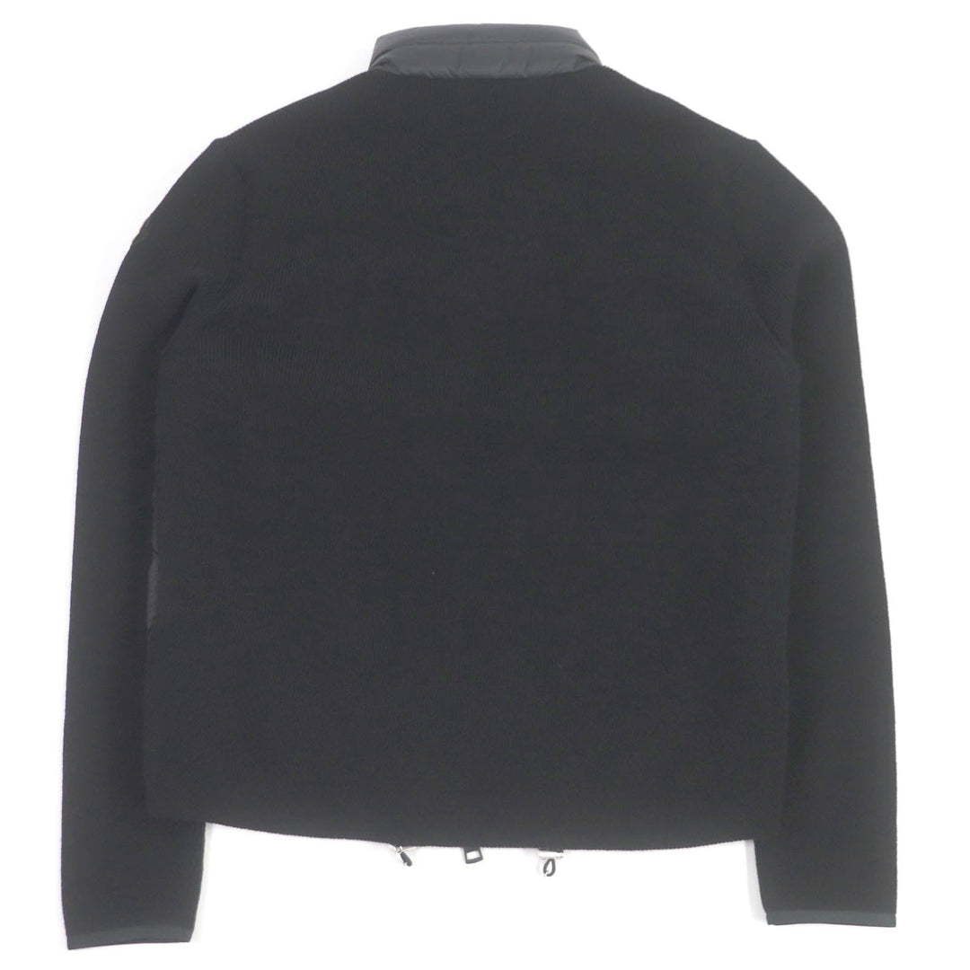MONCLER Down jacket Outer: 95% wool, Outer: 5% polyurethane, Front: 100% nylon, Filling: 90% down, 10% feather black CARDIGAN mens M Used Authentic