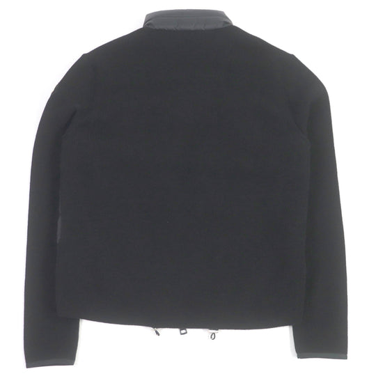 MONCLER Down jacket Outer: 95% wool, Outer: 5% polyurethane, Front: 100% nylon, Filling: 90% down, 10% feather black CARDIGAN mens M Used Authentic