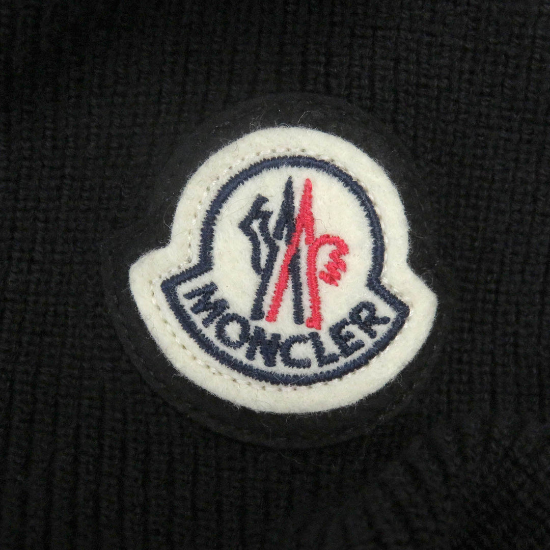 MONCLER Down jacket Outer: 95% wool, Outer: 5% polyurethane, Front: 100% nylon, Filling: 90% down, 10% feather black CARDIGAN mens M Used Authentic
