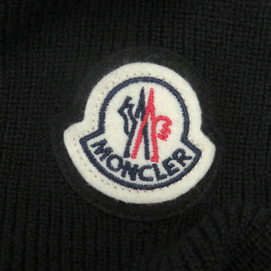 MONCLER Down jacket Outer: 95% wool, Outer: 5% polyurethane, Front: 100% nylon, Filling: 90% down, 10% feather black CARDIGAN mens M Used Authentic
