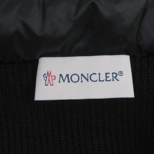 MONCLER Down jacket Outer: 95% wool, Outer: 5% polyurethane, Front: 100% nylon, Filling: 90% down, 10% feather black CARDIGAN mens M Used Authentic