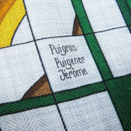 HERMES scarf silk Rose Bonbon/Emerald Carre140 Caregean coaching deja vu Women Used Authentic