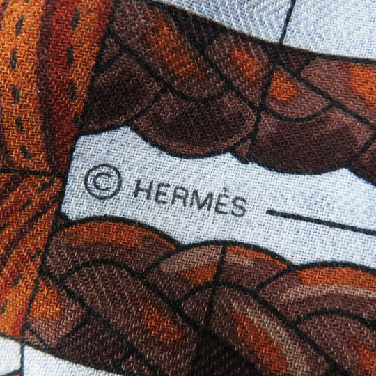 HERMES scarf silk Rose Bonbon/Emerald Carre140 Caregean coaching deja vu Women Used Authentic