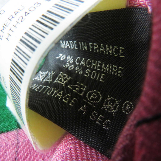 HERMES scarf silk Rose Bonbon/Emerald Carre140 Caregean coaching deja vu Women Used Authentic