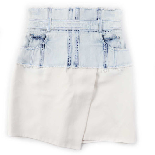 BALMAIN skirt 4037D016 rayon Bi-color Women 38 Used Authentic