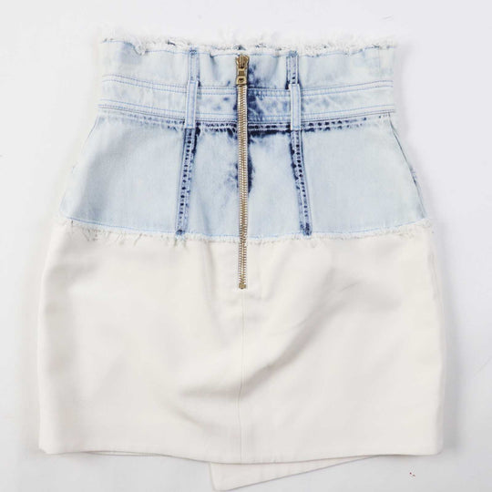 BALMAIN skirt 4037D016 rayon Bi-color Women 38 Used Authentic