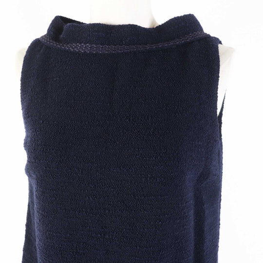 GUCCI one piece 652725 Main: 90% wool, Main: 10% nylon, Part: 49% acetate, Part: 45% acrylic, Part: 6% polyester, Lining: 73% acetate, 27% silk Navy Women 36 Used Authentic