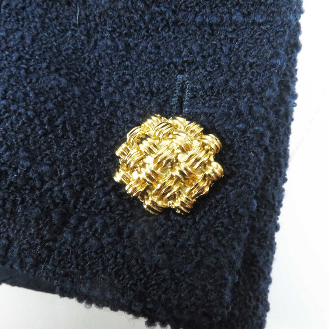 GUCCI one piece 652725 Main: 90% wool, Main: 10% nylon, Part: 49% acetate, Part: 45% acrylic, Part: 6% polyester, Lining: 73% acetate, 27% silk Navy Women 36 Used Authentic