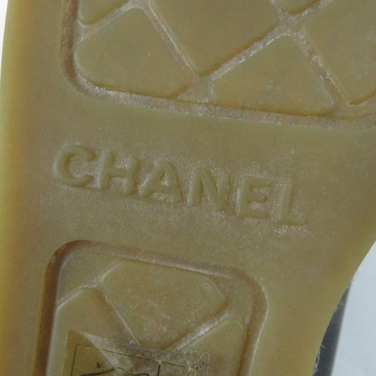 CHANEL Leather shoes 22S G38628 Main: Leather Black White Women 35 Used Authentic