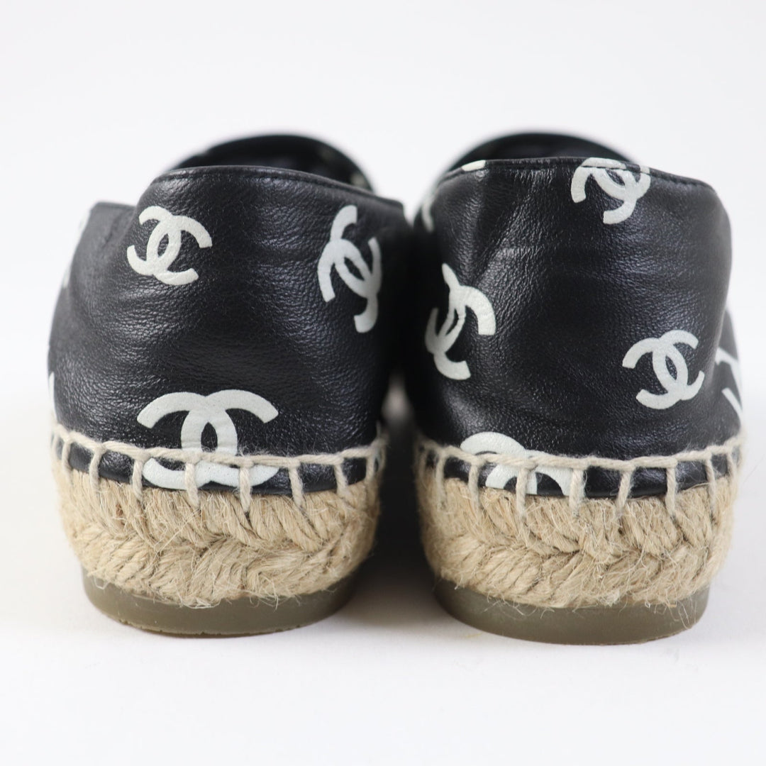CHANEL Leather shoes 22S G38628 Main: Leather Black White Women 35 Used Authentic