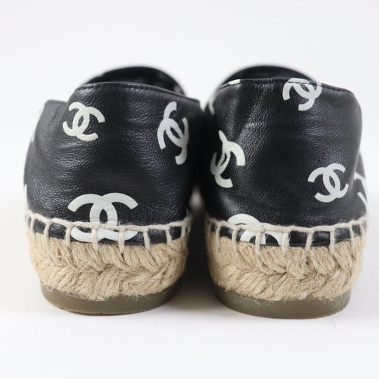 CHANEL Leather shoes 22S G38628 Main: Leather Black White Women 35 Used Authentic