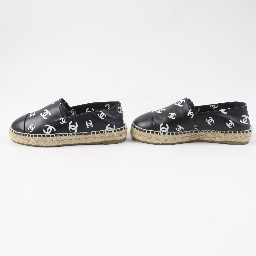 CHANEL Leather shoes 22S G38628 Main: Leather Black White Women 35 Used Authentic