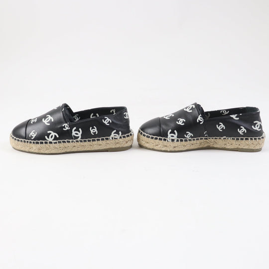 CHANEL Leather shoes 22S G38628 Main: Leather Black White Women 35 Used Authentic
