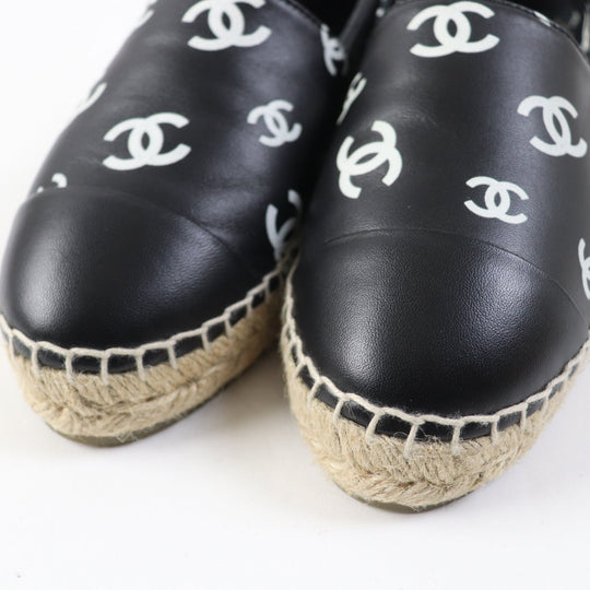 CHANEL Leather shoes 22S G38628 Main: Leather Black White Women 35 Used Authentic