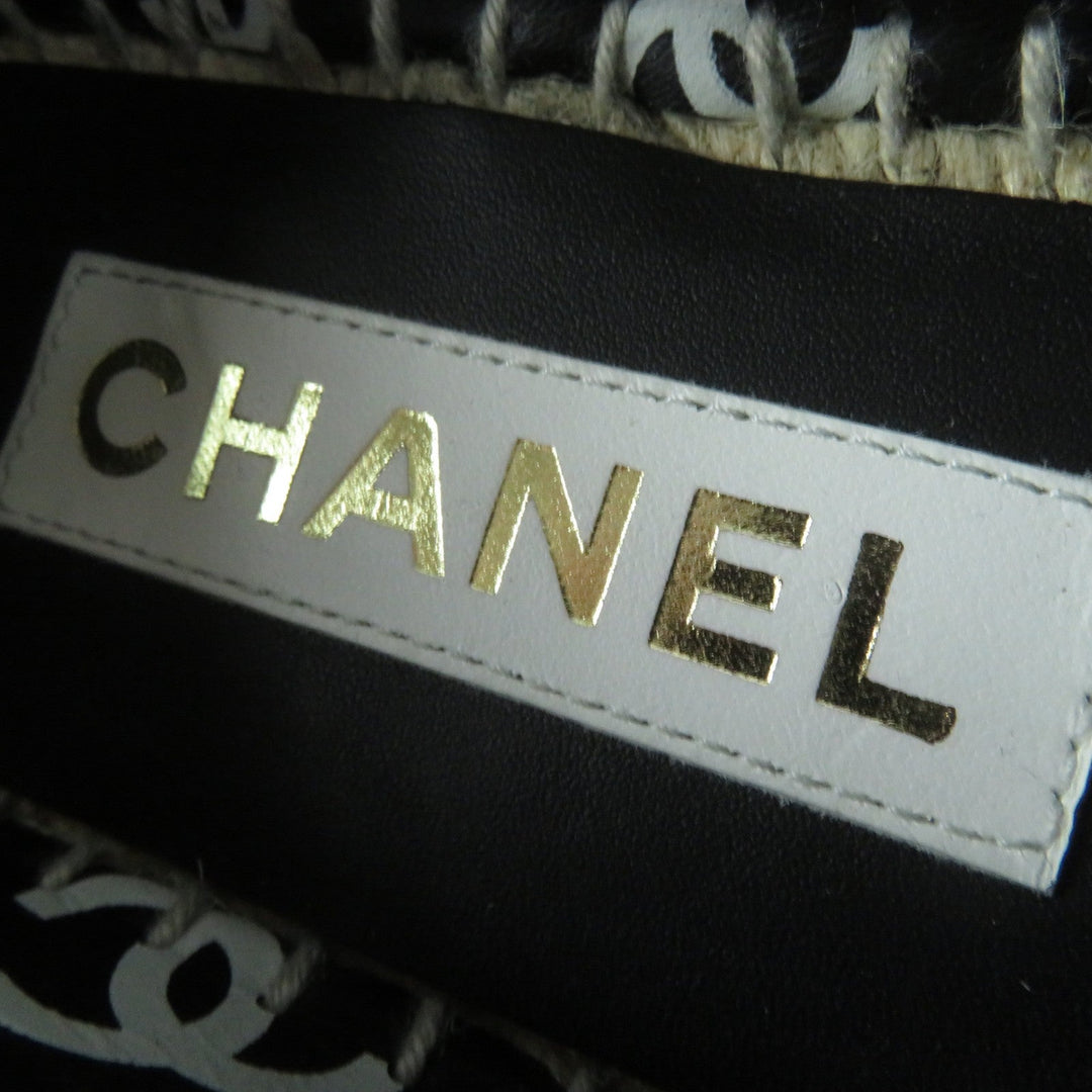 CHANEL Leather shoes 22S G38628 Main: Leather Black White Women 35 Used Authentic
