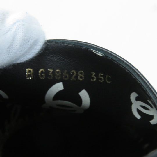 CHANEL Leather shoes 22S G38628 Main: Leather Black White Women 35 Used Authentic