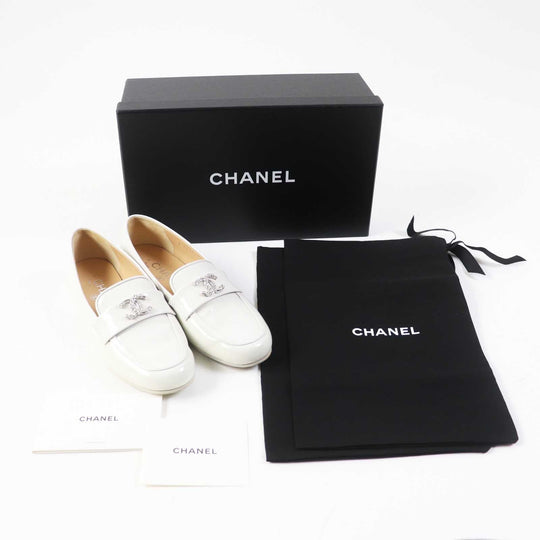 CHANEL loafers G36343 Main: Patent leather white Women 35 Used Authentic