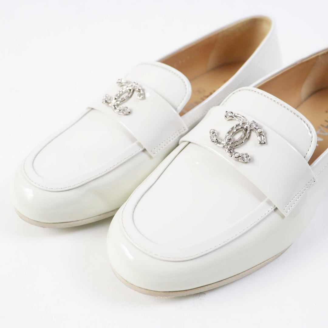 CHANEL loafers G36343 Main: Patent leather white Women 35 Used Authentic