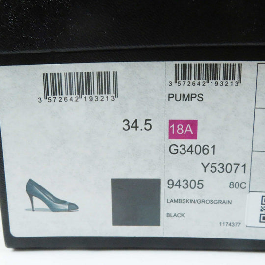 CHANEL pumps G34061 Main: Lamb leather, Part: Grosgrain black Women 34 1/2C Used Authentic