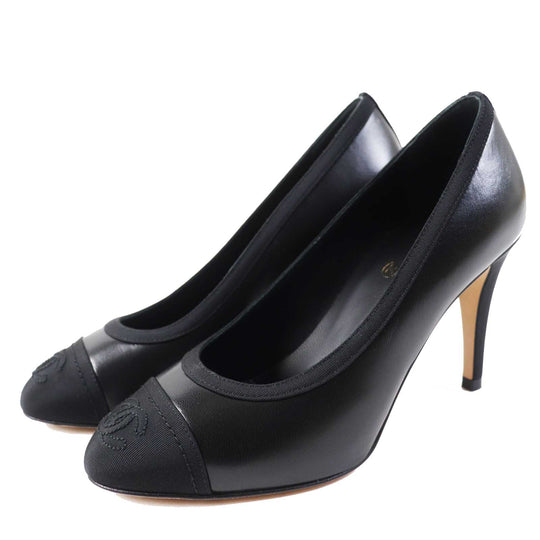 CHANEL pumps G34061 Main: Lamb leather, Part: Grosgrain black Women 34 1/2C Used Authentic