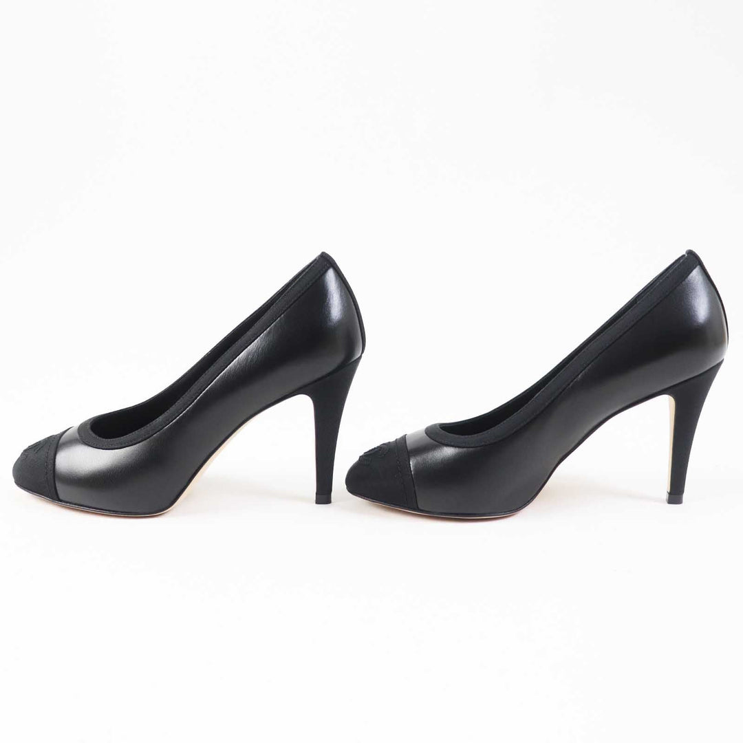 CHANEL pumps G34061 Main: Lamb leather, Part: Grosgrain black Women 34 1/2C Used Authentic