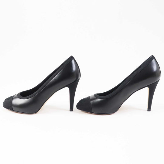 CHANEL pumps G34061 Main: Lamb leather, Part: Grosgrain black Women 34 1/2C Used Authentic