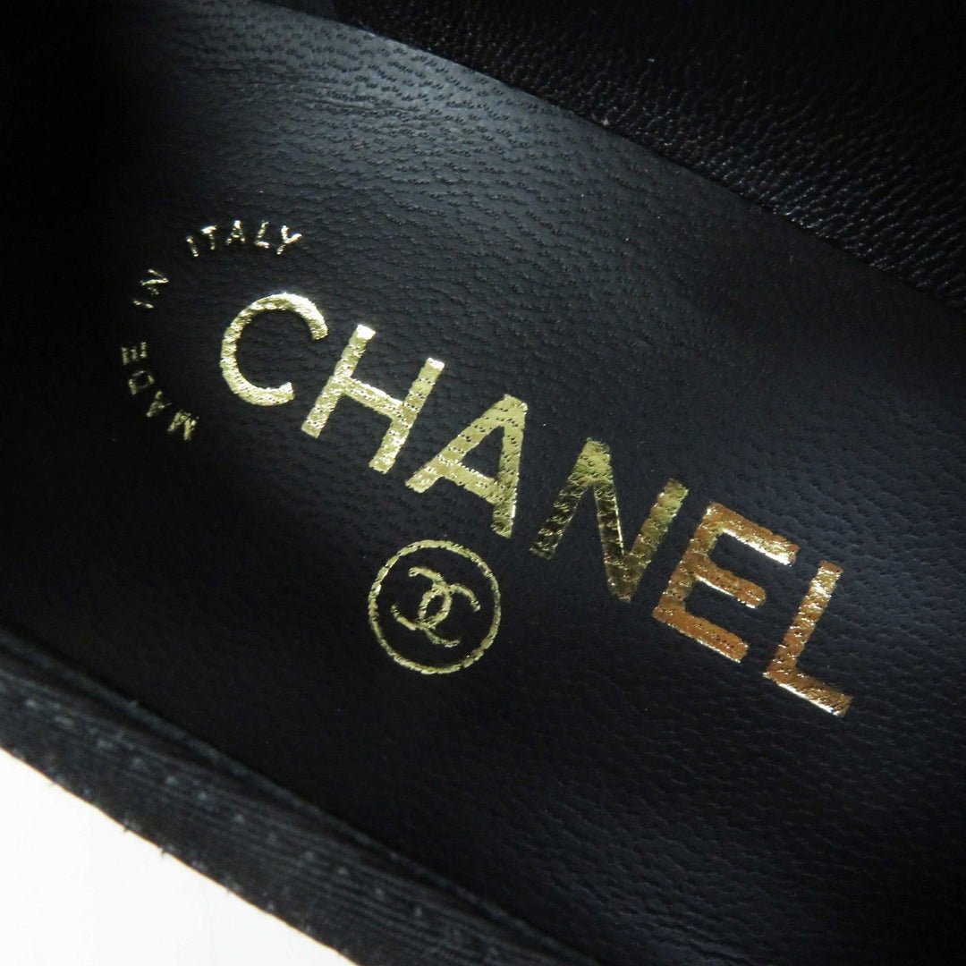 CHANEL pumps G34061 Main: Lamb leather, Part: Grosgrain black Women 34 1/2C Used Authentic