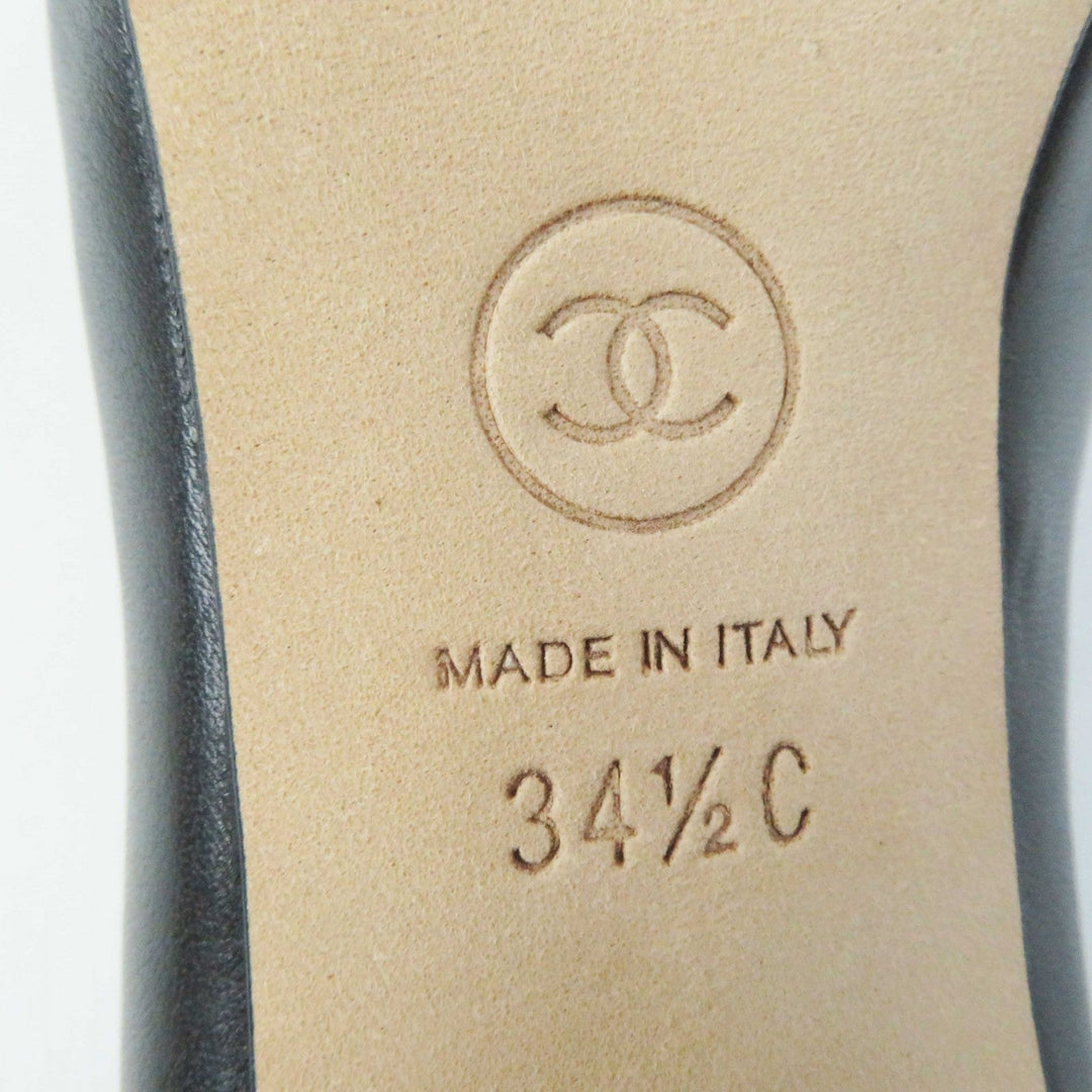 CHANEL pumps G34061 Main: Lamb leather, Part: Grosgrain black Women 34 1/2C Used Authentic
