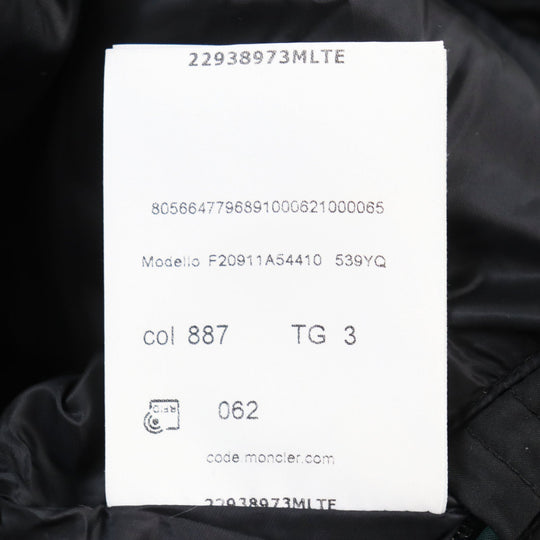 MONCLER Down jacket 1A54410 Outer: 100% nylon, Lining: 100% nylon, Part: 100% nylon, Part: 100% nylon, Part: 100% nylon, Filling: 90% down, 10% feather Green black AUBRAC mens 3 Used Authentic