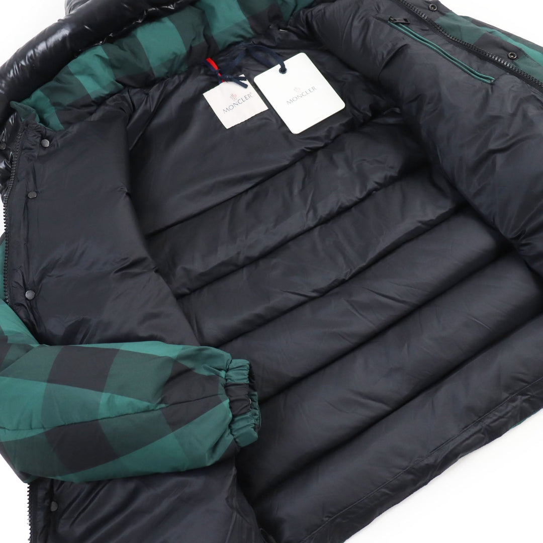 MONCLER Down jacket 1A54410 Outer: 100% nylon, Lining: 100% nylon, Part: 100% nylon, Part: 100% nylon, Part: 100% nylon, Filling: 90% down, 10% feather Green black AUBRAC mens 3 Used Authentic