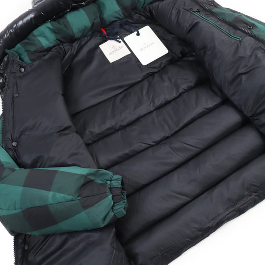 MONCLER Down jacket 1A54410 Outer: 100% nylon, Lining: 100% nylon, Part: 100% nylon, Part: 100% nylon, Part: 100% nylon, Filling: 90% down, 10% feather Green black AUBRAC mens 3 Used Authentic