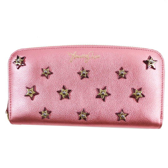 JIMMY CHOO Long Wallet Purse 194FILIPA Main: Leather Metallic pink Filipa Women Used Authentic