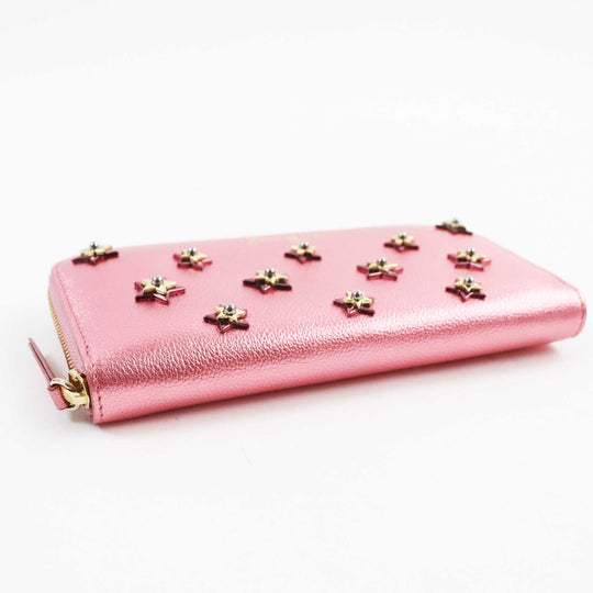 JIMMY CHOO Long Wallet Purse 194FILIPA Main: Leather Metallic pink Filipa Women Used Authentic