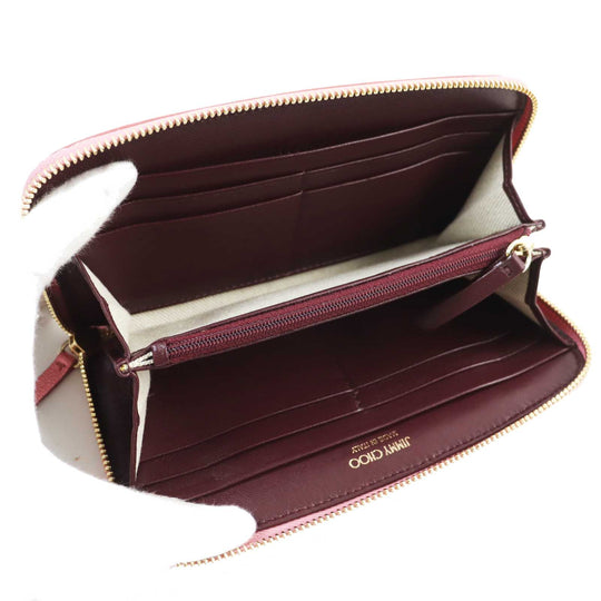 JIMMY CHOO Long Wallet Purse 194FILIPA Main: Leather Metallic pink Filipa Women Used Authentic