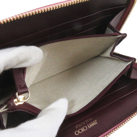 JIMMY CHOO Long Wallet Purse 194FILIPA Main: Leather Metallic pink Filipa Women Used Authentic