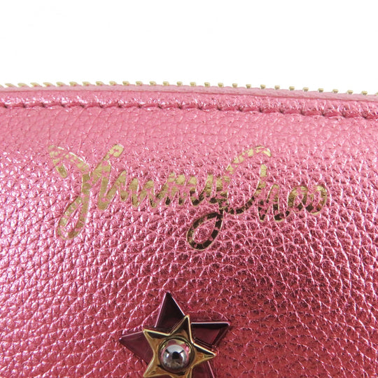 JIMMY CHOO Long Wallet Purse 194FILIPA Main: Leather Metallic pink Filipa Women Used Authentic