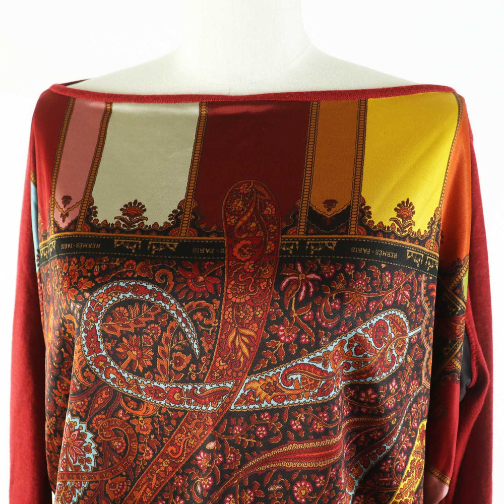 HERMES Cut Outer: 100% rayon, part: 70% cashmere, part: 30% silk Bordeauxtype Women 38 Used Authentic