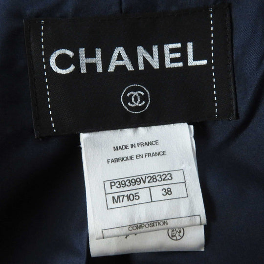 CHANEL coat P39399 Outer: 61% wool, Outer: 27% acrylic, Outer: 12% polyester, Lining: 100% silk blue Women 38 Used Authentic