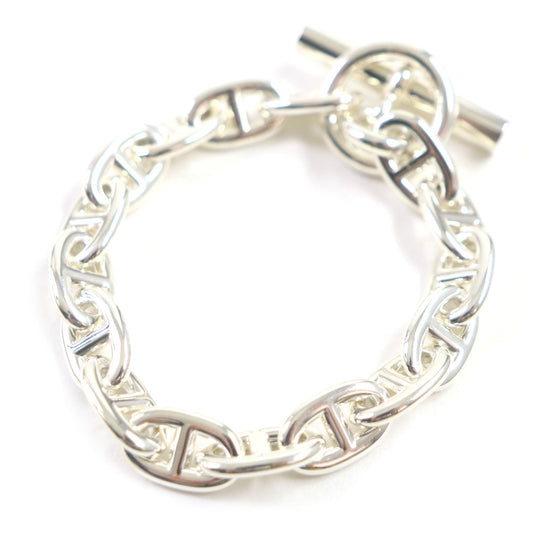 HERMES bracelet Main�FSV925 Silver Chene Dunkle MM mens Used Authentic
