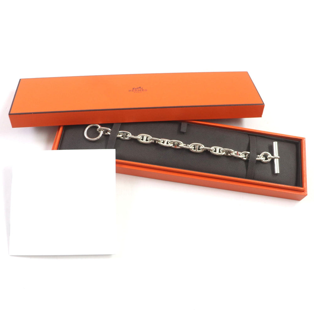 HERMES bracelet Main�FSV925 Silver Chene Dunkle MM mens Used Authentic