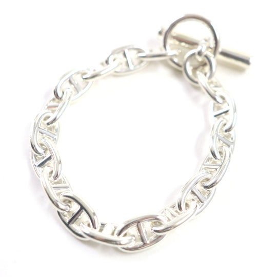 HERMES bracelet Main�FSV925 Silver Chene Dunkle MM mens Used Authentic