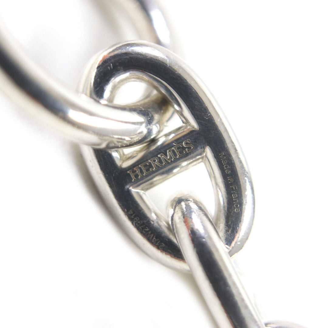 HERMES bracelet Main�FSV925 Silver Chene Dunkle MM mens Used Authentic