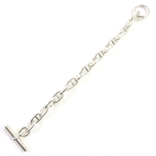 HERMES bracelet Main�FSV925 Silver Chene Dunkle MM mens Used Authentic