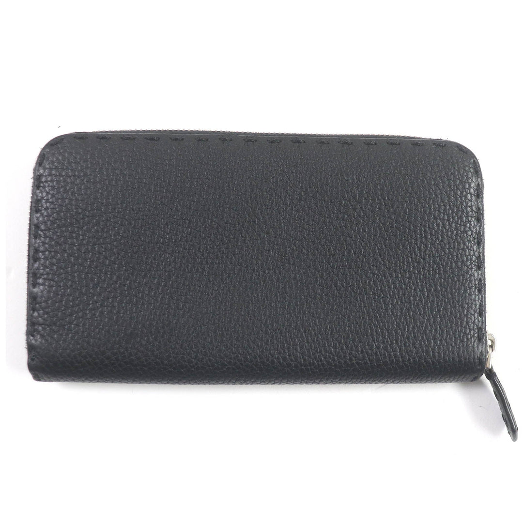FENDI Long Wallet Purse 7M0210 Main: Leather black Celeria mens Used Authentic