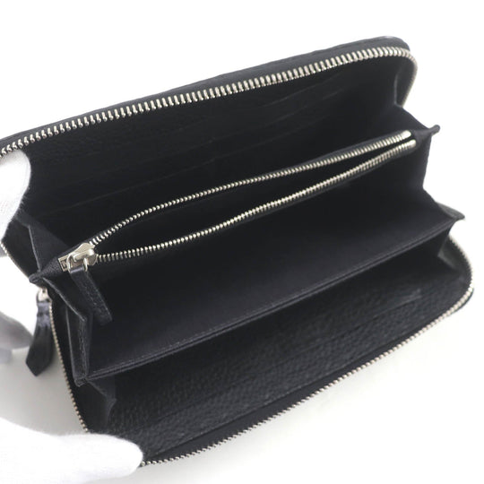 FENDI Long Wallet Purse 7M0210 Main: Leather black Celeria mens Used Authentic