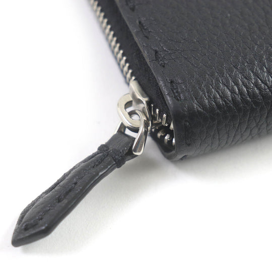 FENDI Long Wallet Purse 7M0210 Main: Leather black Celeria mens Used Authentic