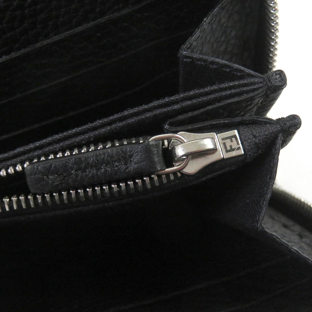 FENDI Long Wallet Purse 7M0210 Main: Leather black Celeria mens Used Authentic